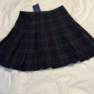 Brandy Melville Dana Blue/Green Plaid Pleated mini Tennis Skirt One Size Fits M…